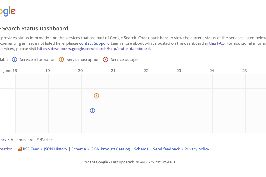 google search status dashboard_semo